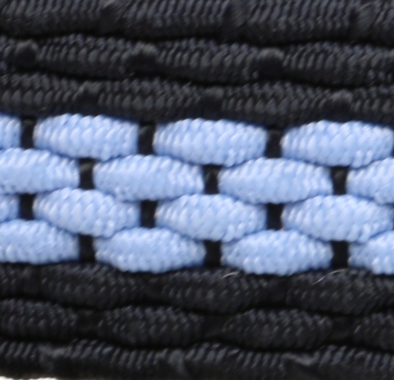 Boy's dark blue elastic belt woven with sky blue stripe