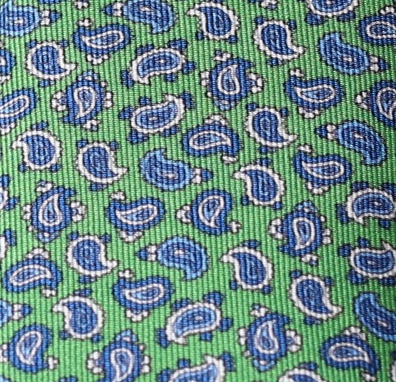 Corbata Niño Seda Verde Paisley