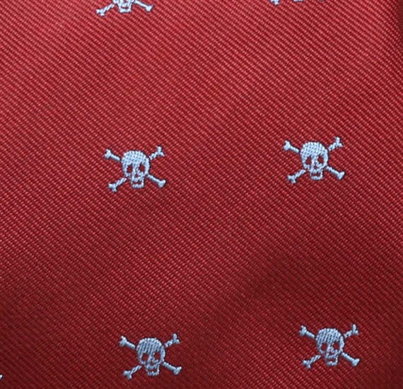 Detalle tejido corbata niño granate calaveras Tivoli 175