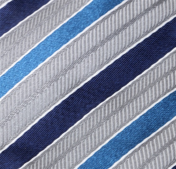 Detalle tejido corbata niño rayas azul y gris Tivoli 54