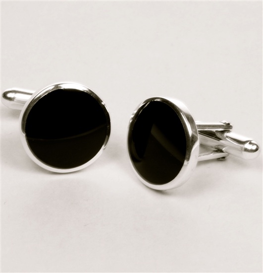 Gemelos Ónix Plata 925 mm