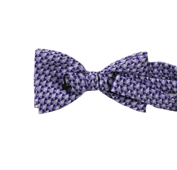 Purple and mallow bow tie with geometric design