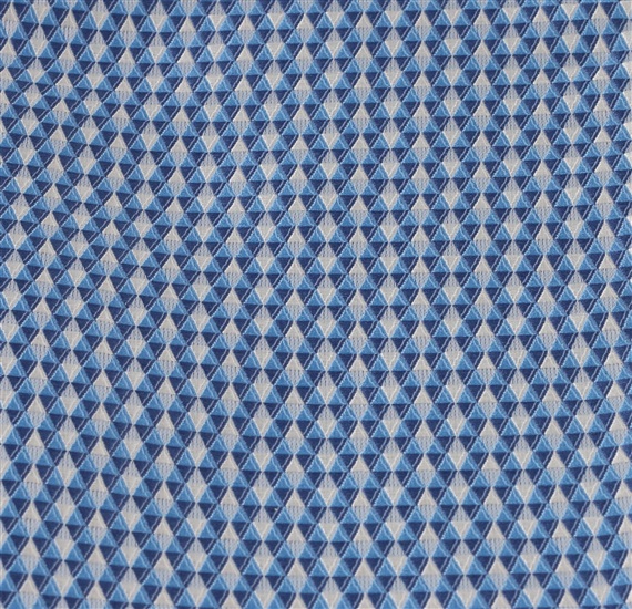 Blue pocket square with geometrical design