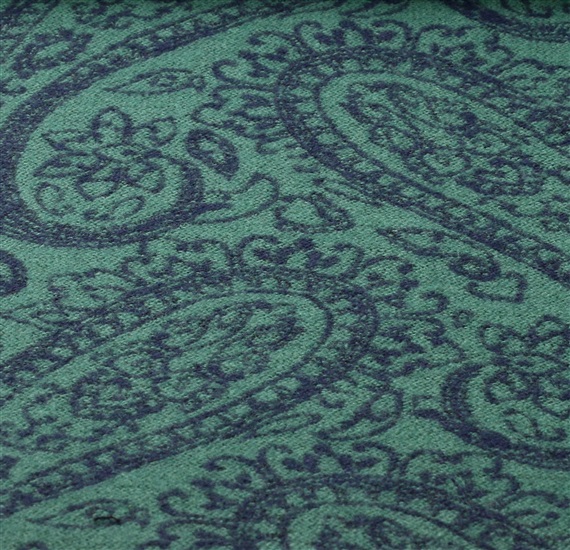 Reversible bufanda verde con paisley
