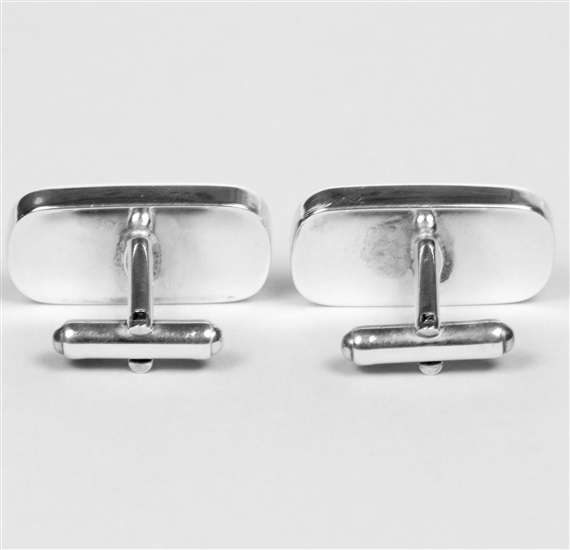 Amber and Silver Cufflinks Reverse