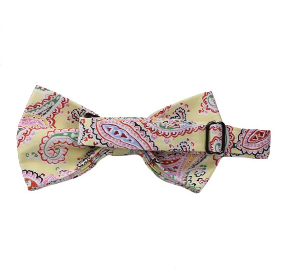 Revés pajarita amarilla con Paisley