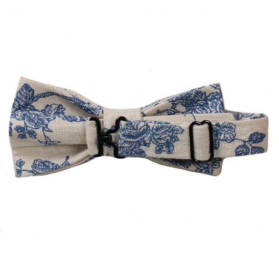 Reverse "Toile de Jouy" bow tie