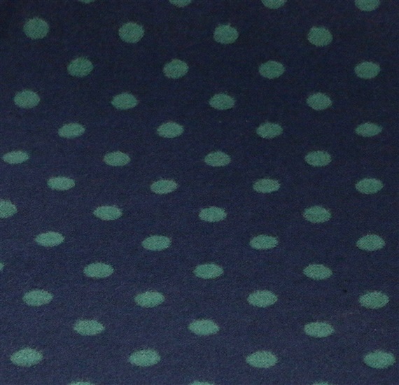 Blue scarf with green dots woven