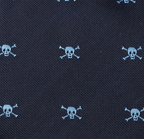 TELA CORBATA AZUL MARINO CON CALAVERAS