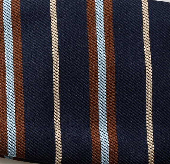 Woven blue self bow tie with stripes