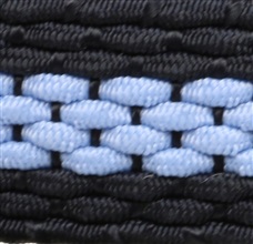 Boy's dark blue elastic belt woven with sky blue stripe