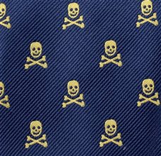 Corbata Comunión Azul con Calaveras Tejido