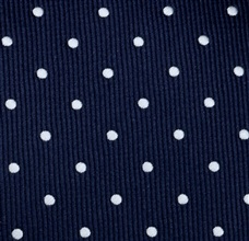 Detalle tejido corbata cadete azul marino lunares Ferrari 14