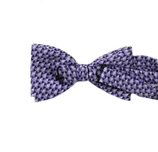 Purple and mallow bow tie with geometric design
