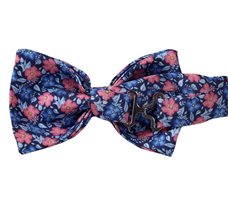 Bow Tie Blue and Coral Flowers Reverse