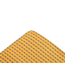 Pañuelo bolsillo seda amarillo con lunares azules