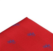 Red Pocket Square with Bicycles