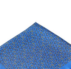 Pañuelo de bolsillo seda azul Francia con Paisley azul