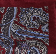 Pañuelo Seda Burdeos Paisley