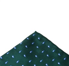 Pañuelo verde oscuro con cachemir azul