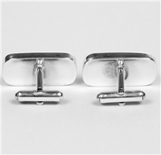 Amber and Silver Cufflinks Reverse