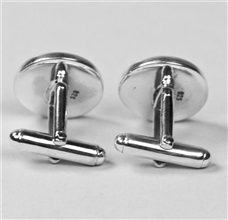 Revés gemelos plata ágata azul