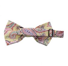 Revés pajarita amarilla con Paisley