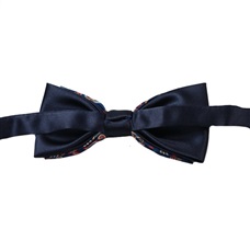 Reverse dark blue bow tie with cashmere