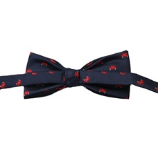 Reverse dark blue bow tie with cars