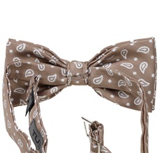Reverse beige bow tie with cashmere
