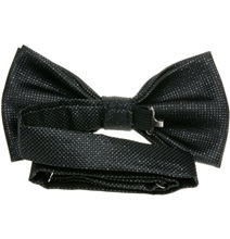 Reverse black and silver dress bow tie