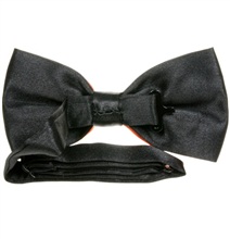 Reverse orange and black bow tie