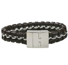 Revés pulsera trenzada marrón oscura