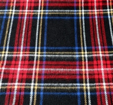 Red and black tartan scarf woven