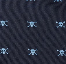 TELA CORBATA AZUL MARINO CON CALAVERAS