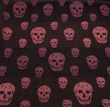 Bordeaux foulard with black skulls woven