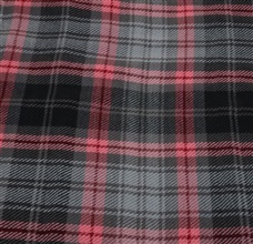 Grey and pink tartan foulard woven