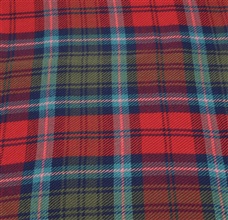 Green and red tartan foulard woven