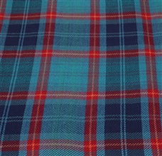Tela fular cuadro escocés turquesa y rojo