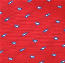 Tela pajarita y pañuelo rojo con cachemir azul