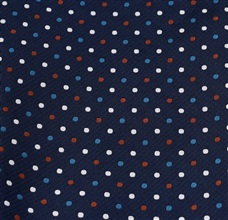 Tela pañuelo bolsillo azul marino con lunares