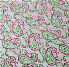 Tela Pañuelo Bolsillo Cachemir Verde y Magenta