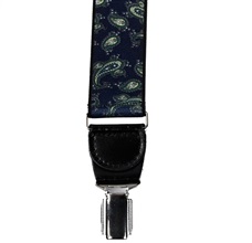 Navy Blue Paisley Elastic Braces