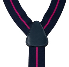 Navy Blue with Magenta Stripe Elastic Braces