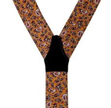 Orange Paisley Elastic Braces