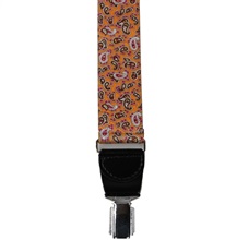 Orange Paisley Elastic Braces