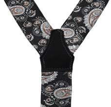 Black Paisley Elastic Braces