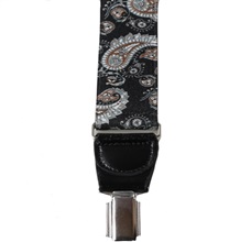 Black Paisley Elastic Braces