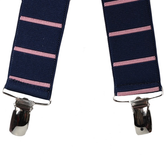 Blue with Pink Stripes Elastic Braces
