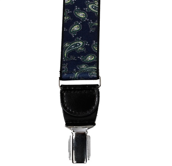 Navy Blue Paisley Elastic Braces